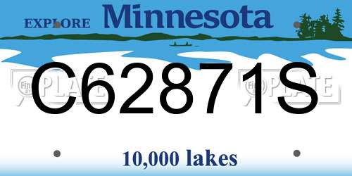 C62871S Minnesota License Plate