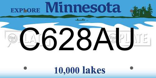 C628AU Minnesota License Plate