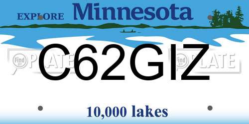 C62GIZ Minnesota License Plate