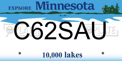 C62SAU Minnesota License Plate