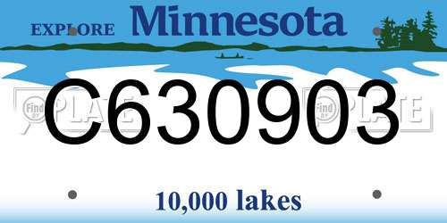 C630903 Minnesota License Plate