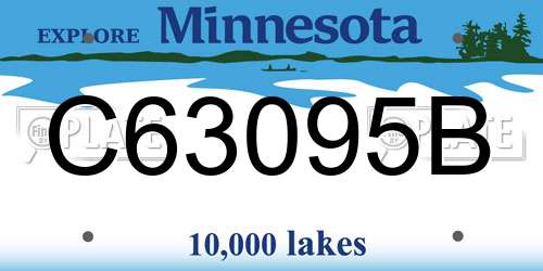 C63095B Minnesota License Plate