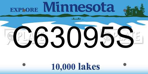 C63095S Minnesota License Plate