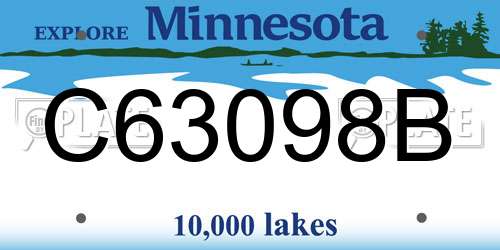 C63098B Minnesota License Plate