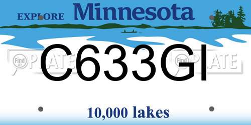 C633GI Minnesota License Plate