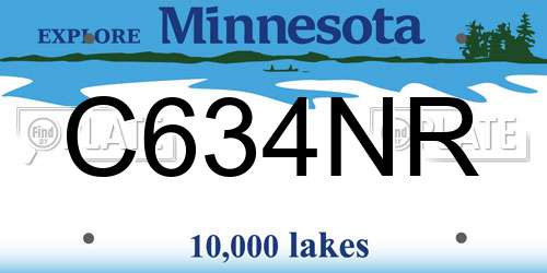 C634NR Minnesota License Plate