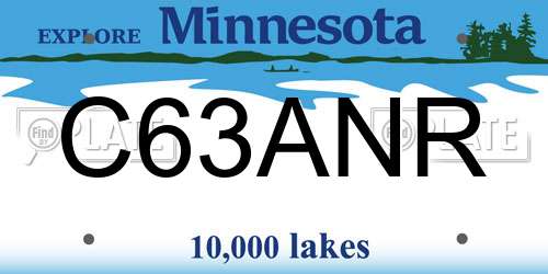 C63ANR Minnesota License Plate