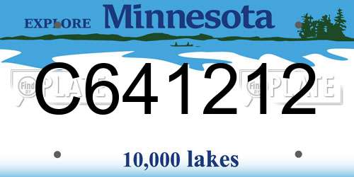C641212 Minnesota License Plate