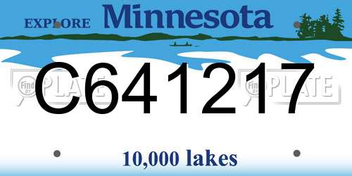 C641217 Minnesota License Plate