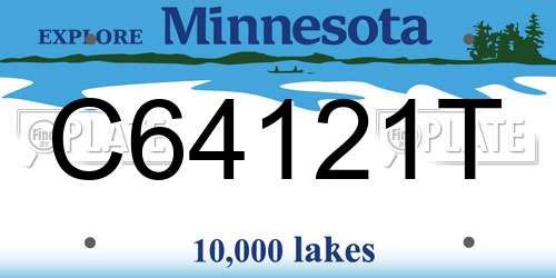 C64121T Minnesota License Plate