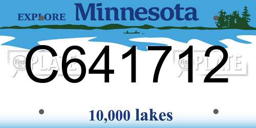 C641712 Minnesota License Plate