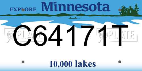 C64171T Minnesota License Plate