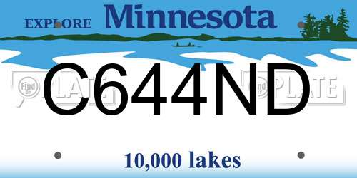 C644ND Minnesota License Plate