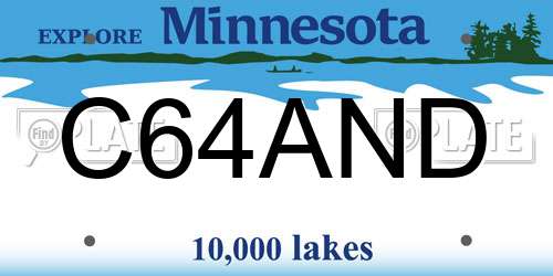 C64AND Minnesota License Plate