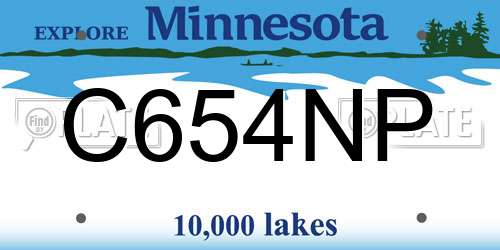 C654NP Minnesota License Plate