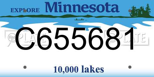 C655681 Minnesota License Plate