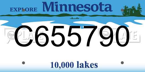 C655790 Minnesota License Plate