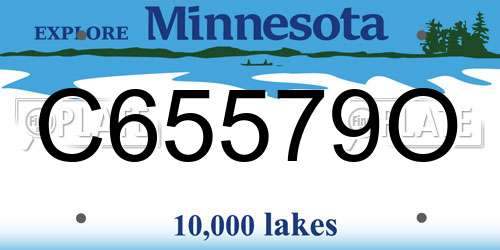 C65579O Minnesota License Plate