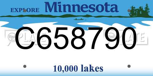 C658790 Minnesota License Plate