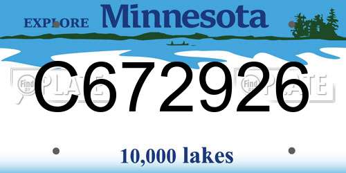 C672926 Minnesota License Plate