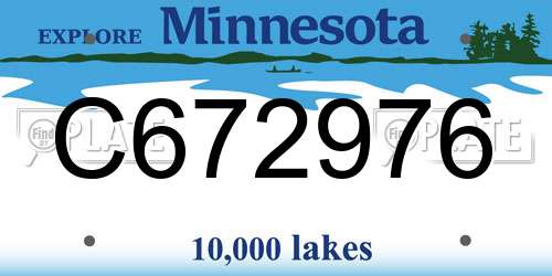 C672976 Minnesota License Plate