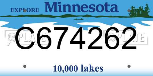C674262 Minnesota License Plate