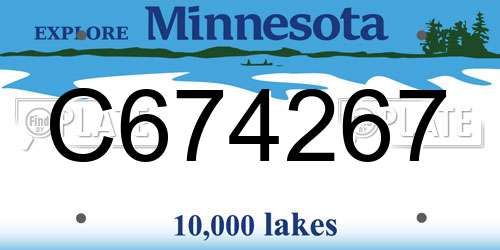 C674267 Minnesota License Plate