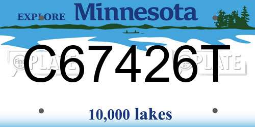 C67426T Minnesota License Plate