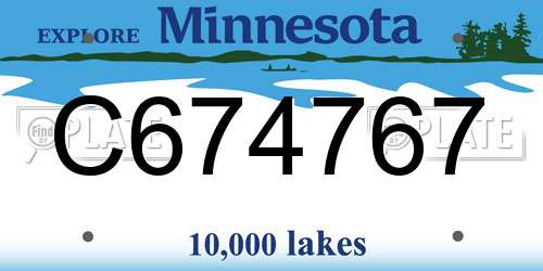 C674767 Minnesota License Plate