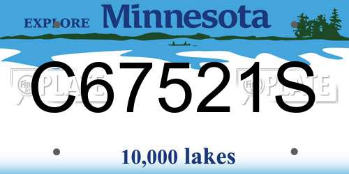 C67521S Minnesota License Plate