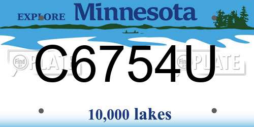 C6754U Minnesota License Plate