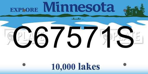 C67571S Minnesota License Plate