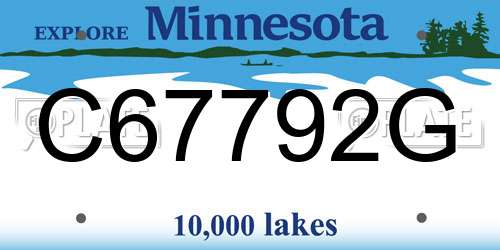 C67792G Minnesota License Plate