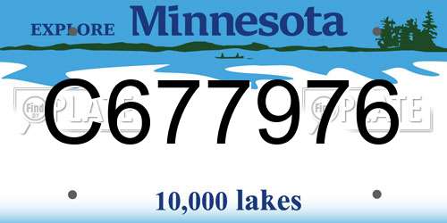 C677976 Minnesota License Plate