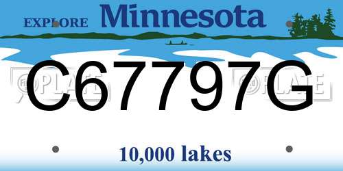 C67797G Minnesota License Plate