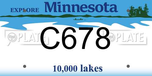 C678 Minnesota License Plate