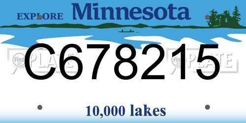 C678215 Minnesota License Plate