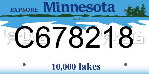 C678218 Minnesota License Plate