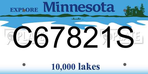 C67821S Minnesota License Plate