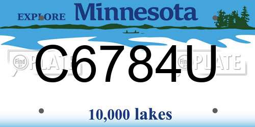 C6784U Minnesota License Plate