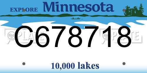 C678718 Minnesota License Plate