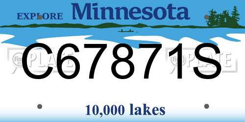 C67871S Minnesota License Plate