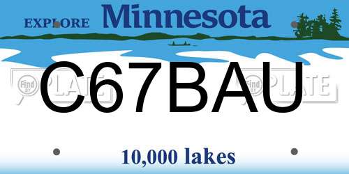 C67BAU Minnesota License Plate