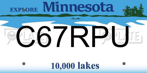 C67RPU Minnesota License Plate