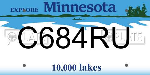 C684RU Minnesota License Plate