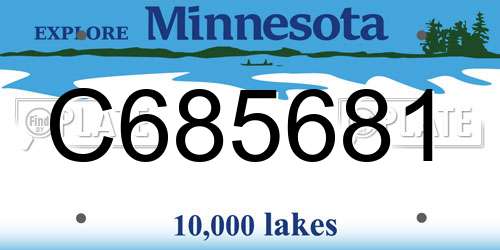 C685681 Minnesota License Plate