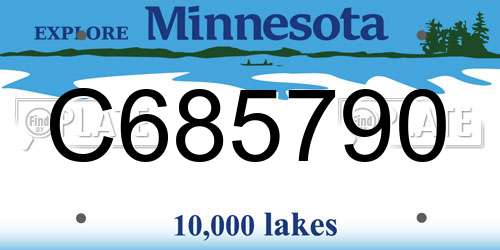 C685790 Minnesota License Plate