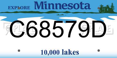 C68579D Minnesota License Plate