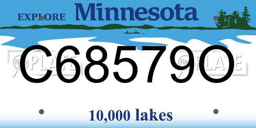 C68579O Minnesota License Plate