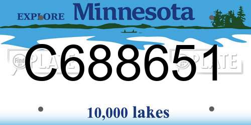 C688651 Minnesota License Plate